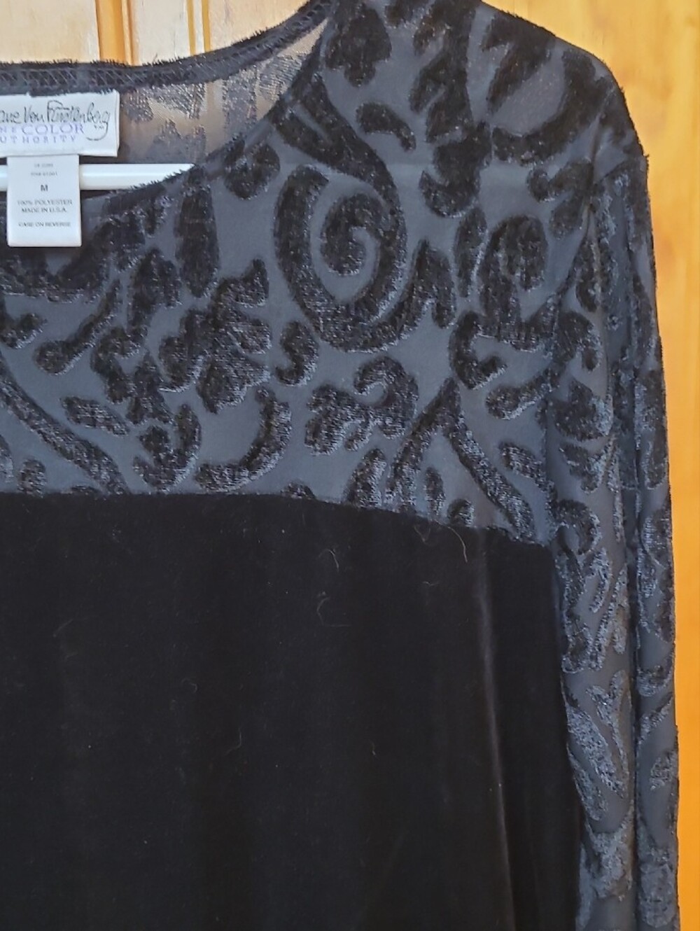 Diane Von Furstenberg Black and Purple Label Detail
